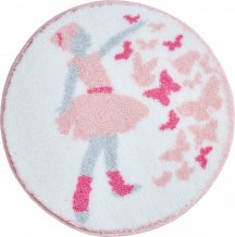 BALLERINA - Kruhová koupelnová předložka, růžová