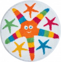 COOL STARS - Kruhová koupelnová předložka, vícebarevný