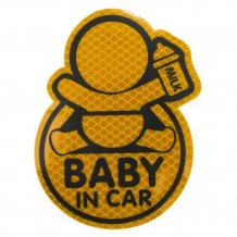 Dekor samolepící BABY IN CAR žlutý