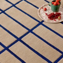 Designový vlněný koberec Marimekko Tiliskivi béžovo modrý Brink & Campman