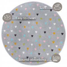 Dětský koberec Adventures 105952 Grey kruh