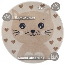 Dětský koberec Adventures 105963 Cream Beige kruh