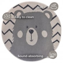 Dětský koberec Adventures 105964 Cream Grey kruh