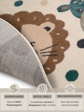 Dětský koberec Adventures 105968 Cream Brown Blue kruh