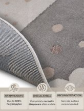 Dětský koberec Adventures 105969 Cream Grey kruh