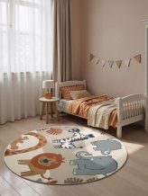 Dětský koberec Adventures 106409 Cream Multicolor kruh