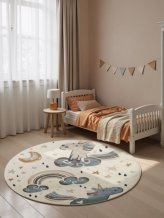 Dětský koberec Adventures 106413 Cream Multicolor kruh