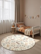 Dětský koberec Adventures 106422 Cream Multicolor kruh