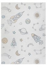 Dětský kusový koberec Bambino 1278 Space rocket cream