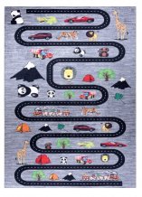 Dětský kusový koberec Bambino 2092 Streets cars anthracite