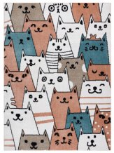 Dětský kusový koberec Fun Gatti Cats pink