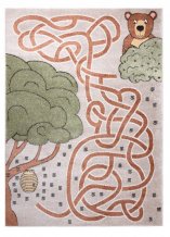 Dětský kusový koberec Fun Honey with Bear beige