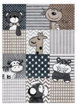 Dětský kusový koberec Fun Pets grey