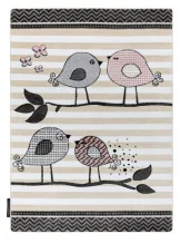 Dětský kusový koberec Petit Birds cream
