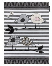 Dětský kusový koberec Petit Birds grey