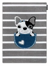 Dětský kusový koberec Petit Bulldog grey