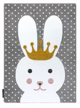 Dětský kusový koberec Petit Bunny grey