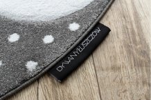 Dětský kusový koberec Petit Bunny grey kruh