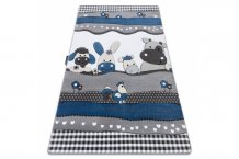 Dětský kusový koberec Petit Farm animals blue