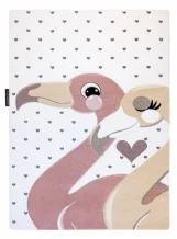 Dětský kusový koberec Petit Flamingos hearts cream