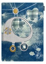 Dětský kusový koberec Petit Helicopter blue