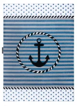 Dětský kusový koberec Petit Marine anchor sea blue