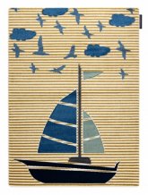 Dětský kusový koberec Petit Sail boat gold