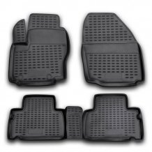 Gumové koberečky Ford S-Max 2006-2015 (oválné fixace, rozteč fixací 25,5cm) - Novline 28 mm okraj