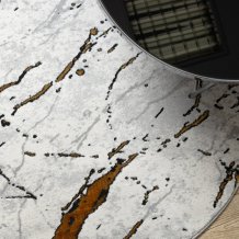 Kusový koberec Allure 1963 white/gold kruh