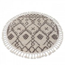 Kusový koberec Berber Tanger B5940 cream and brown kruh
