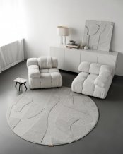 Kusový koberec Botanica light grey kruh