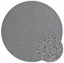Kusový koberec Braided 105551 Light Grey kruh – na ven i na doma