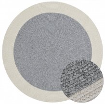 Kusový koberec Braided 105555 Grey Creme kruh – na ven i na doma