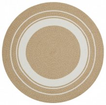 Kusový koberec Braided 105556 Creme Beige kruh – na ven i na doma