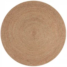 Kusový koberec Capri Jute Natural/Coral kruh