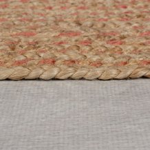 Kusový koberec Capri Jute Natural/Coral kruh