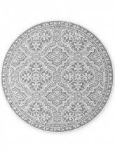 Kusový koberec Duet Rosel 106251 White/Gray kruh - na ven i na doma