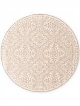 Kusový koberec Duet Rosel 106252 Beige/White kruh - na ven i na doma
