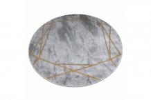 Kusový koberec Emerald 1022 grey and gold kruh