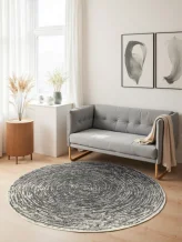 Kusový koberec Gloria Cavallo 106256 Creme Grey kruh