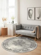 Kusový koberec Gloria Lydia 106254 Creme Grey kruh