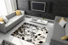 Kusový koberec Gloss 409A 82 3D cubes black/gold/grey