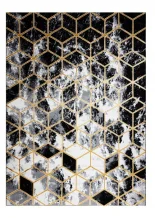 Kusový koberec Gloss 409A 82 3D cubes black/gold/grey