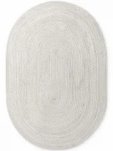 Kusový koberec Jute Braided 106321 White ovál