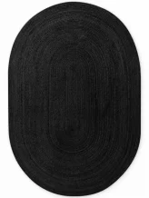 Kusový koberec Jute Braided 106322 Black ovál