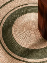 Kusový koberec Jute Braided 106330 Natural Green kruh
