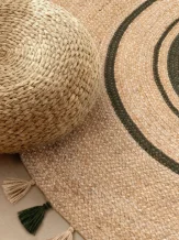 Kusový koberec Jute Braided 106330 Natural Green kruh