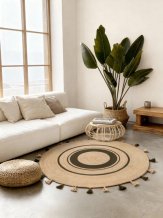 Kusový koberec Jute Braided 106330 Natural Green kruh