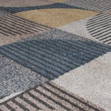 Kusový koberec Rio Retro Geo Blue/Ochre