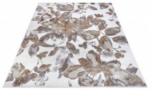 Kusový koberec Shine 105922 Floral White Grey Brown
